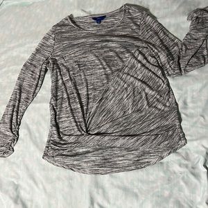Apt. 9® Knit Top Cinched Long Sleeve Side Twist